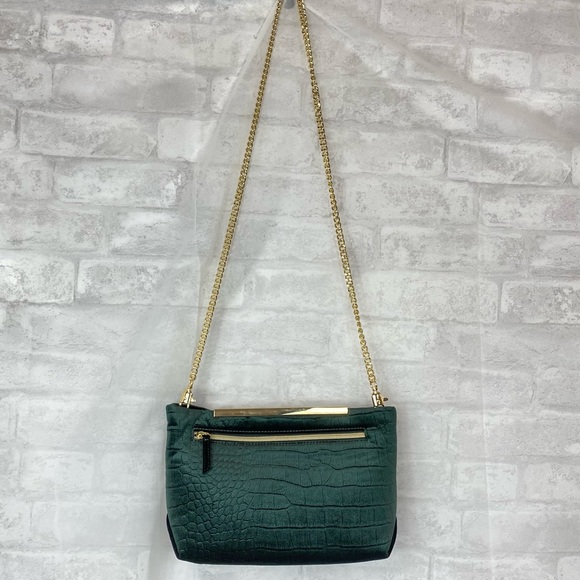 NEW  Stella & Dot  Green Velour Clutch/Shoulder/Cross Body Purse  11” x 6” x 4” - Picture 5 of 16